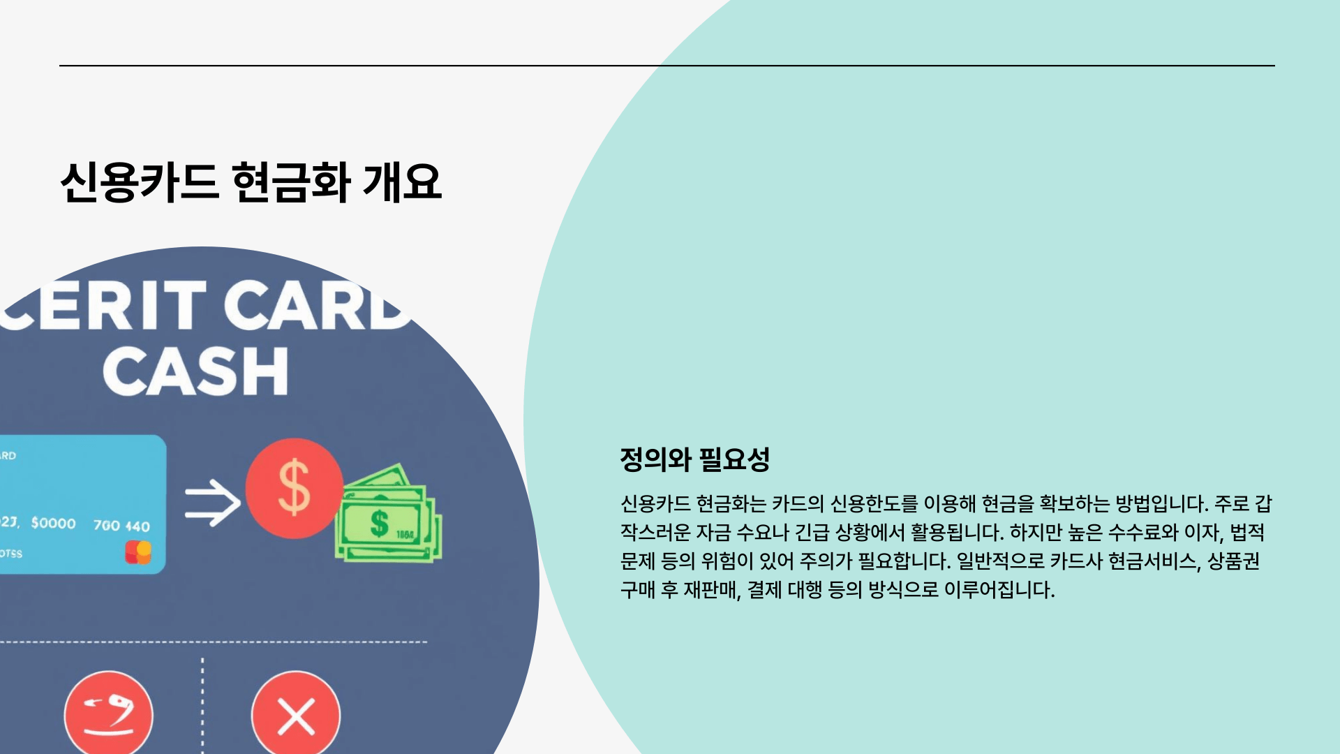 신용카드현금화 개요