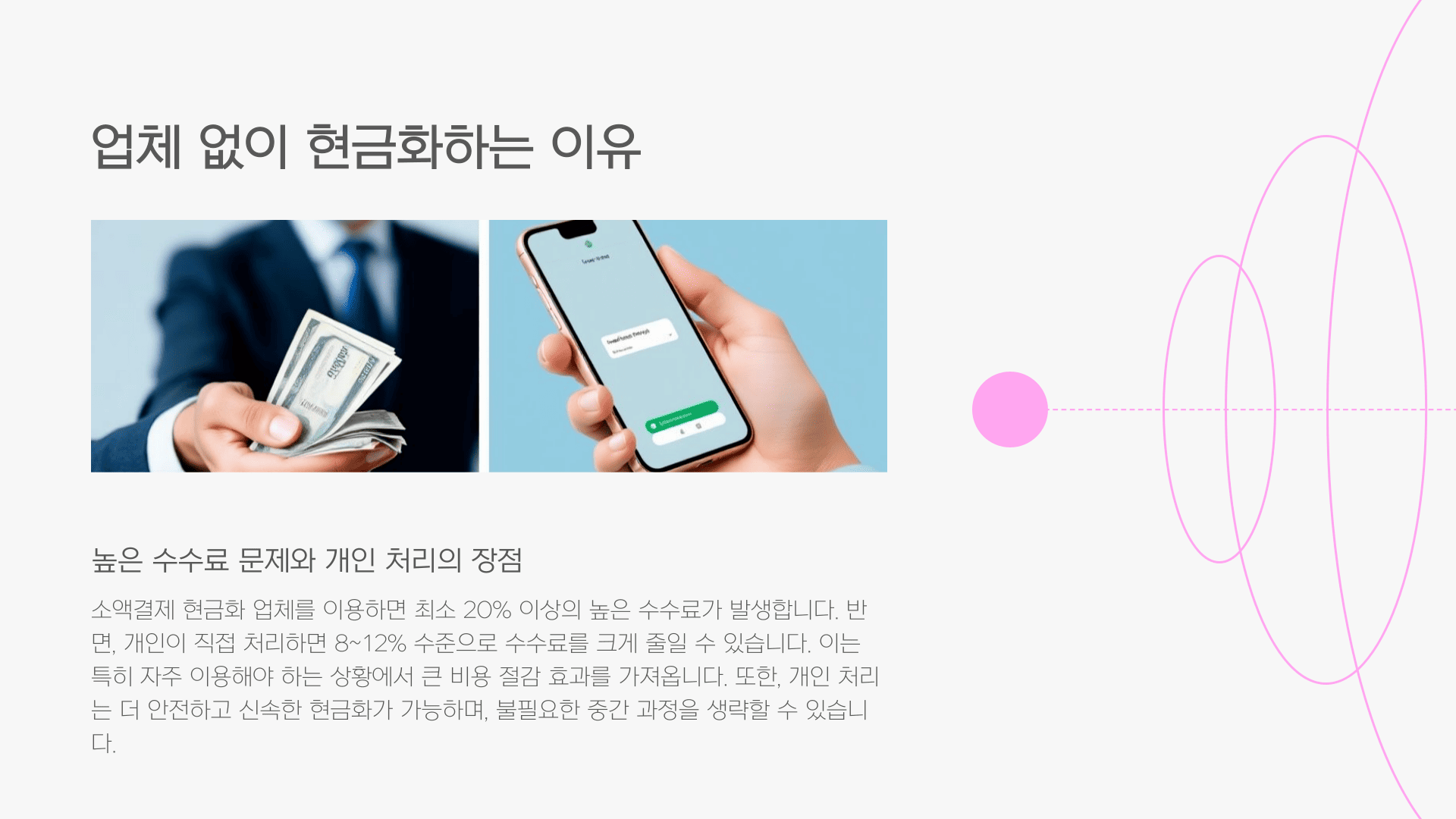 업체없이 현금화하는 이유